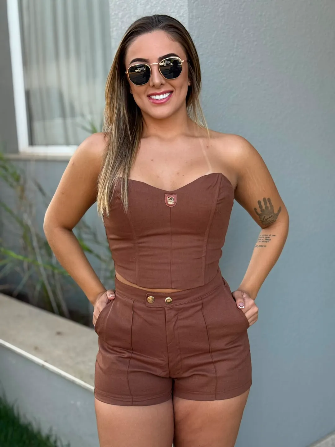 Conjunto Alfaiataria Maria Gueixa Short + Cropped 3