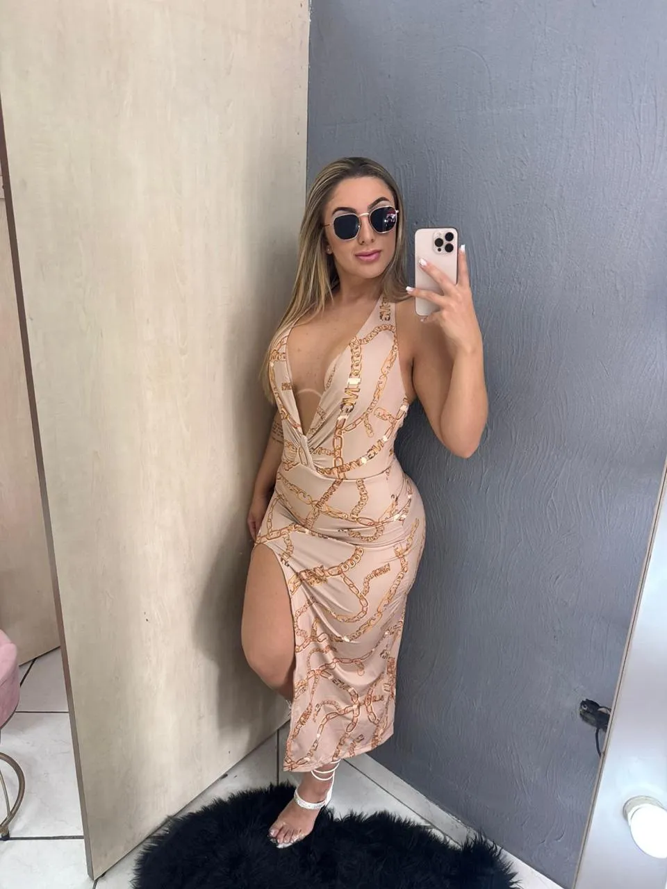 Vestido Midi Correntes Gold Maria Gueixa 1
