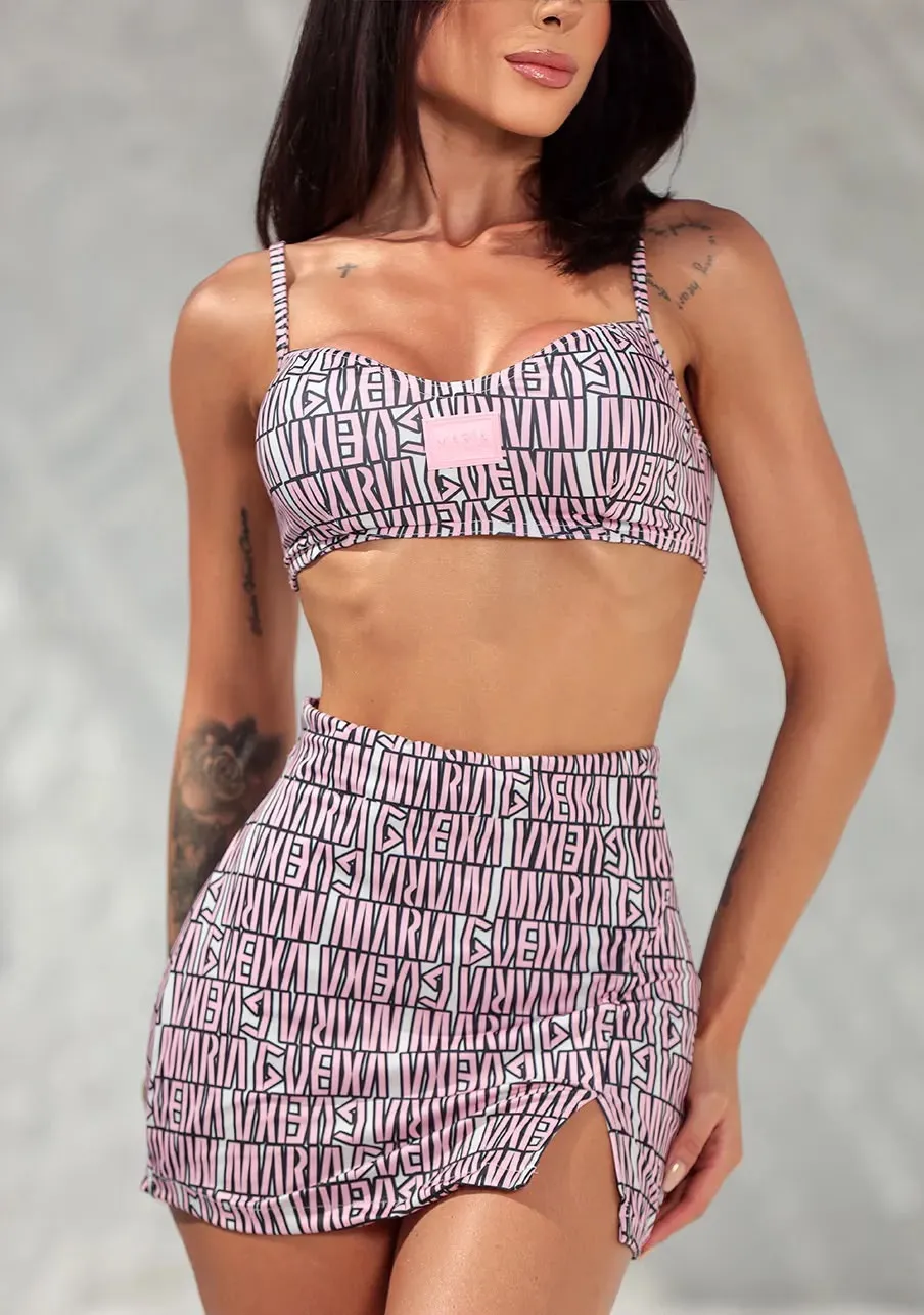 Conjunto Maria Gueixa Cropped + Short Saia Miss 3