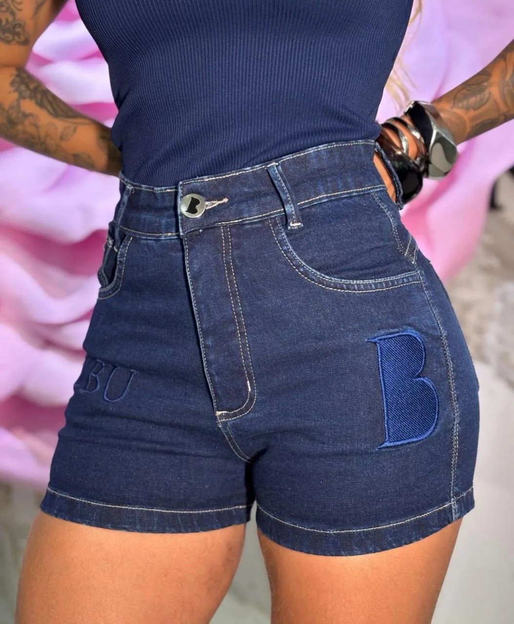 Short Jeans Azul Escuro Bubu 1