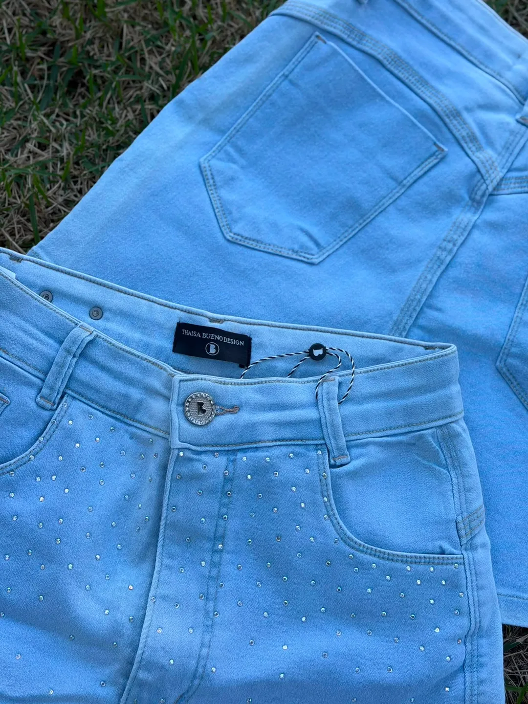 Short Jeans Strass Azul Claro Bubu 2