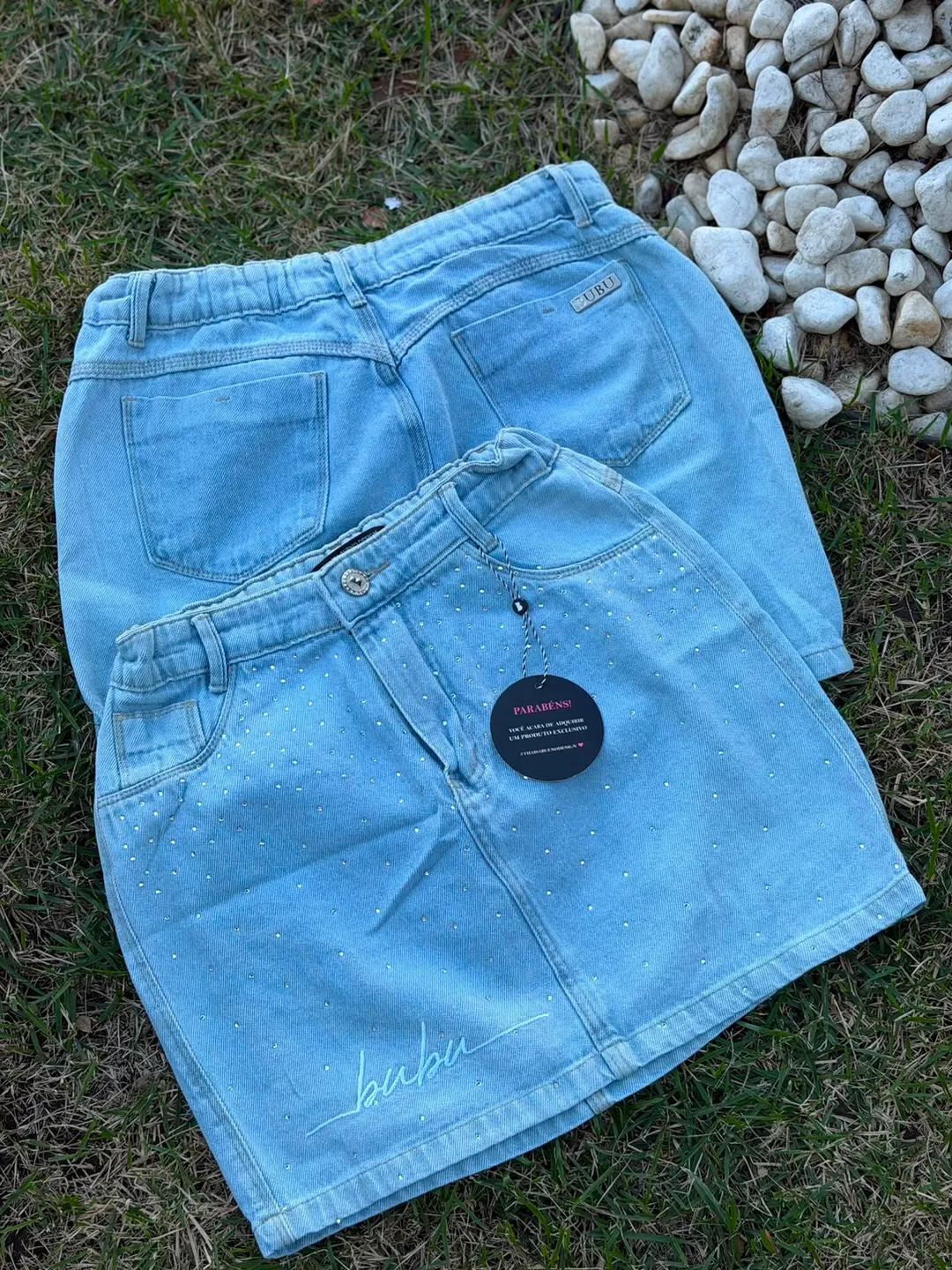 Saia Jeans Brilho Bubu 1