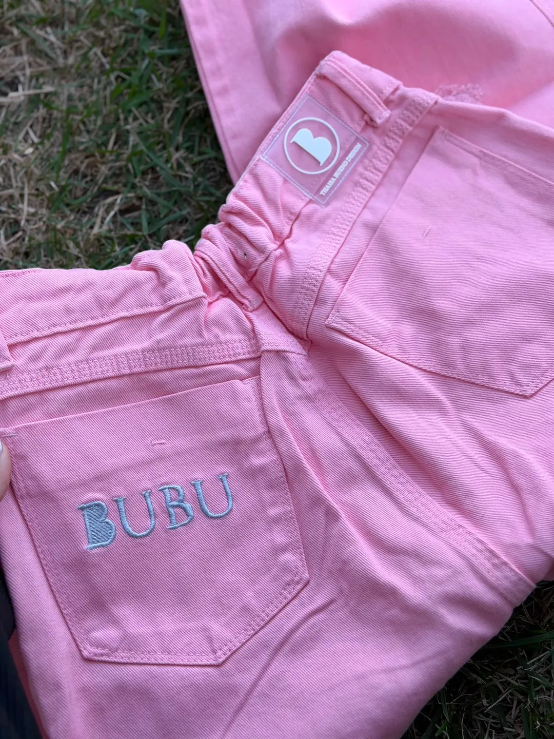 Calça Jeans Rosa Wide Legue Bordado Bubu 2